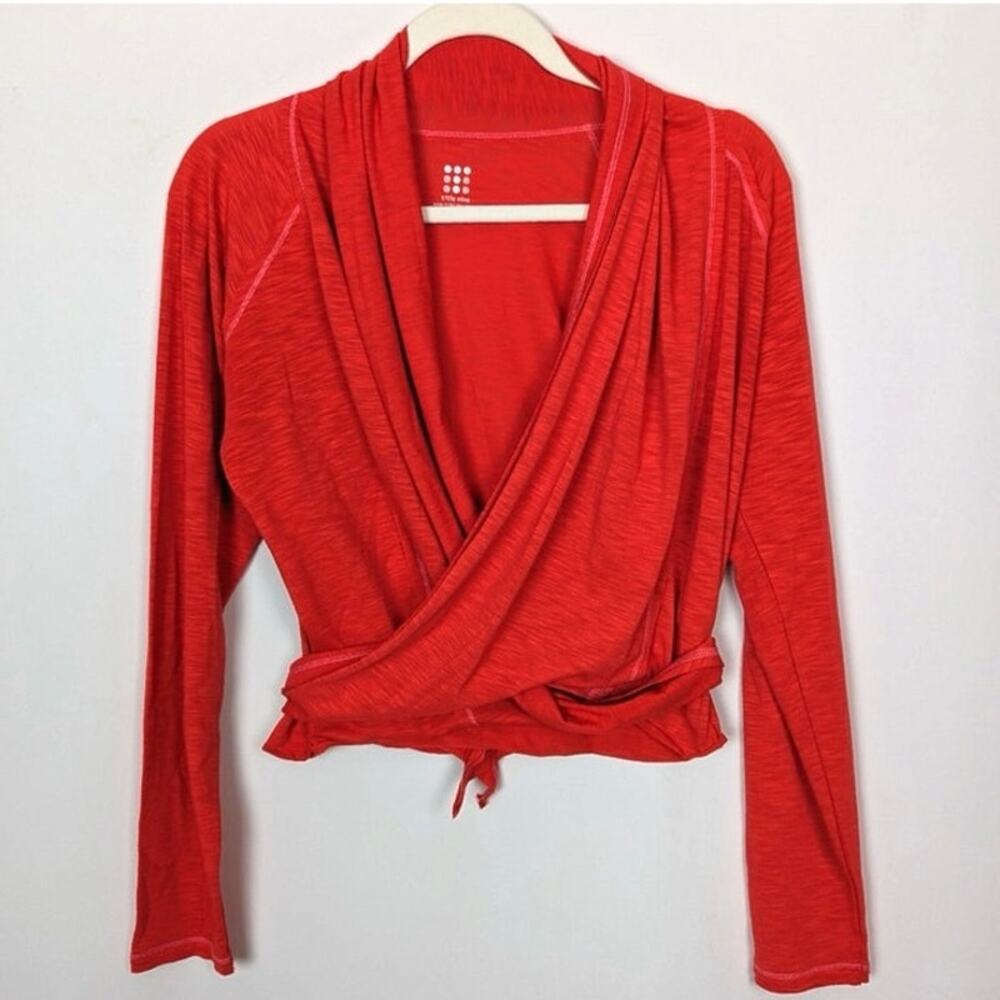 Title Nine Women's Lightweight Long Sleeve Wrap Sweater Tie Snap Yoga Pilates